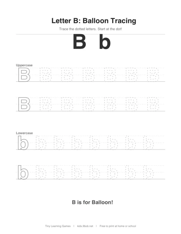 Letter B: Balloon Tracing preview