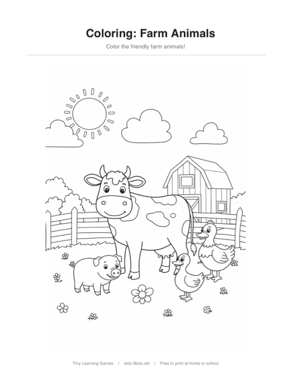 Coloring: Farm Animals printable preview