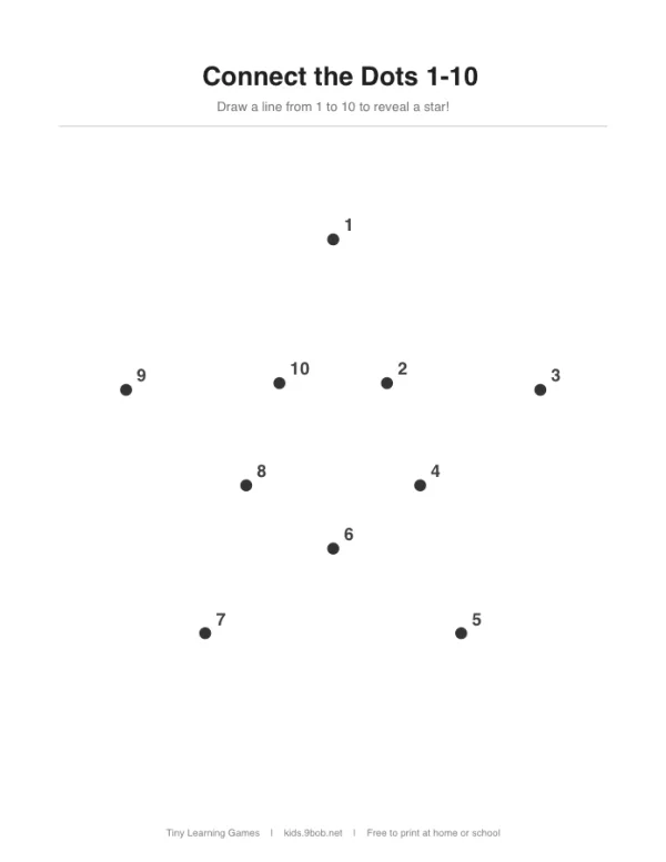 Connect the Dots 1-10 printable preview